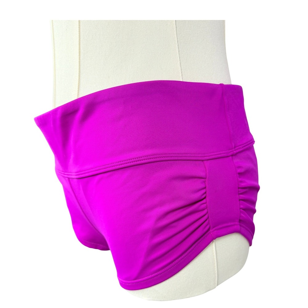 Athleta Magenta Purple Halter Twist Bikini Top 34 D/DD and Boy Short Bottoms Set - Picture 5 of 12
